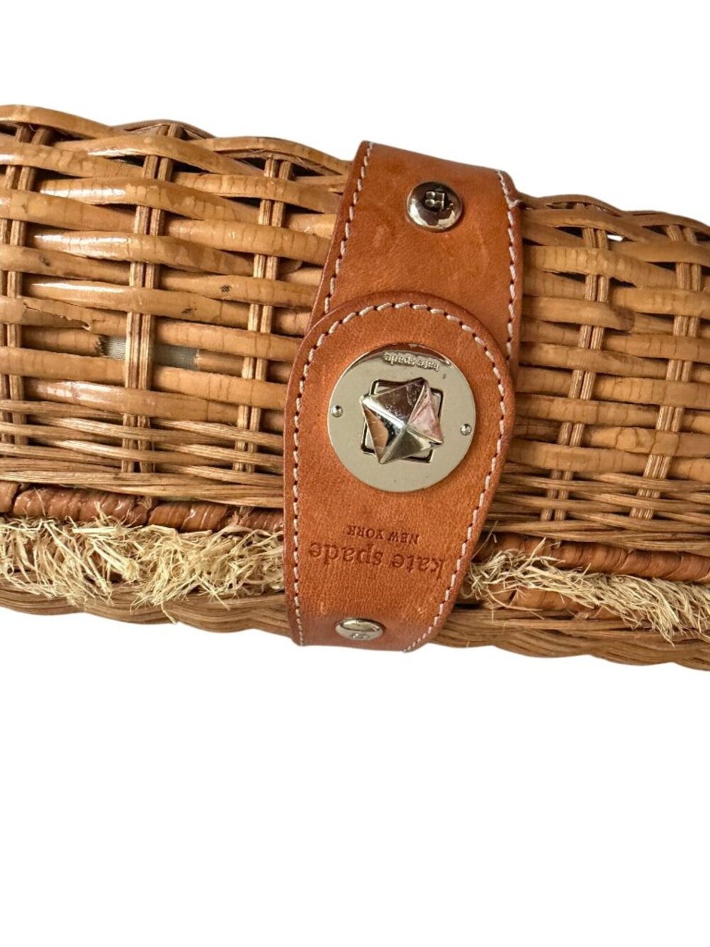 KATE SPADE Vintage Wicker Straw Handbag Clutch - Picture 11 of 12